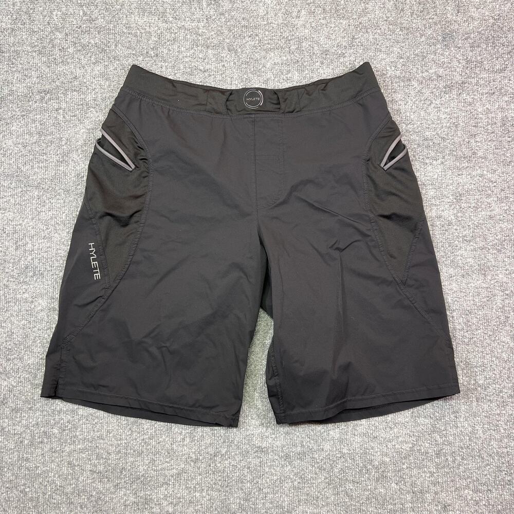 HYLETE Shorts Mens Large Black Microfiber Running Gym Quick Dry Pockets